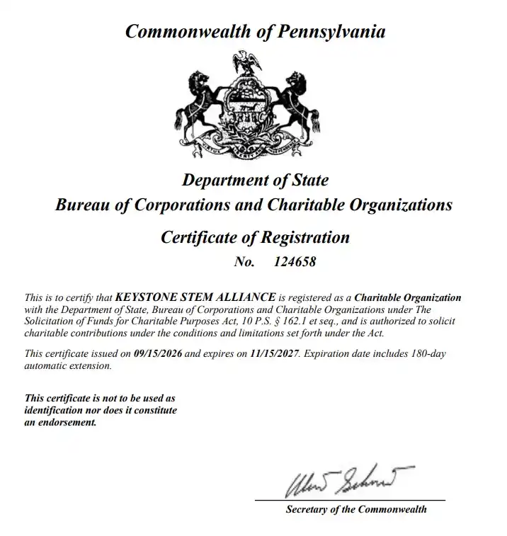 Certificate of Registration as a Charitable Organization